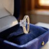Classy 0.51 Cts Marquise Princess Shape F/VS1 Diamonds Engagement Ring 14K Gold