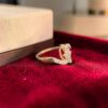 0.56 Cts Round Brilliant F/VS1 Diamonds Floral Engagement Ring In 14K Rose Gold