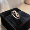 Pave 0.15 Cts Round Brilliant F/VS1 Diamonds Infinity Wedding Band Ring 14K Gold