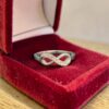 Pave 0.15 Cts Round Brilliant F/VS1 Diamonds Infinity Wedding Band Ring 14K Gold