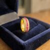 Pavé 3.66 Cts Round F/VS1 Diamonds Ruby Unisex Spinner Band Ring 18K Yellow Gold