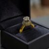 Pavé 0.95 Cts Round Brilliant F/VS1 Diamonds Engagement Ring in 18K Yellow Gold