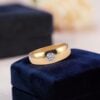 Classy 1/5 Cts Round Brilliant F/VS1 Diamond Unisex Flush Set Band Ring 18K Gold