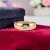 Classy 1/5 Cts Round Brilliant F/VS1 Diamond Unisex Flush Set Band Ring 18K Gold