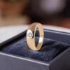 Classy 1/5 Cts Round Brilliant F/VS1 Diamond Unisex Flush Set Band Ring 18K Gold