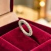 2.10 Cts Pavé Round Brilliant F/VS1 Diamonds Engagement Band Ring 14K White Gold