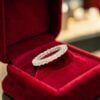 2.10 Cts Pavé Round Brilliant F/VS1 Diamonds Engagement Band Ring 14K White Gold