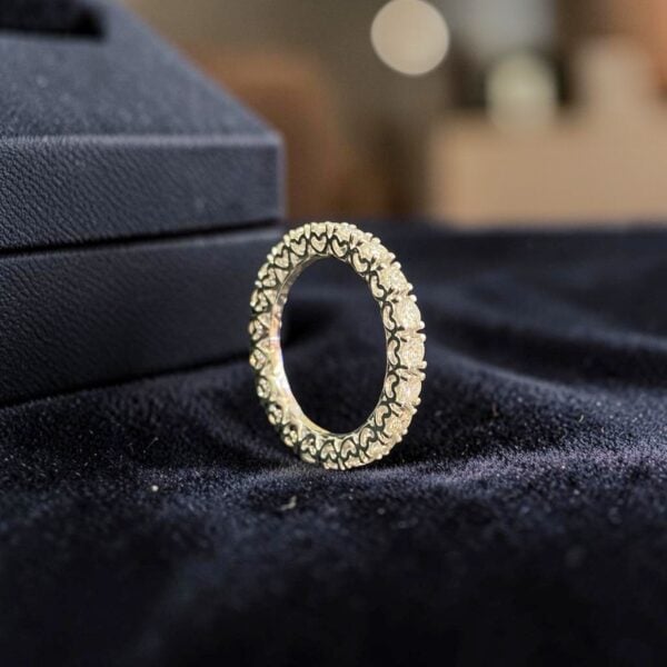 Classic 1.60 Cts Round Brilliant F/VS1 Diamonds Eternity Pavé Band Ring 14K Gold