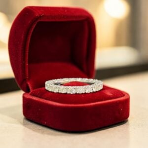 Classic 1.60 Cts Round Brilliant F/VS1 Diamonds Eternity Pavé Band Ring 14K Gold