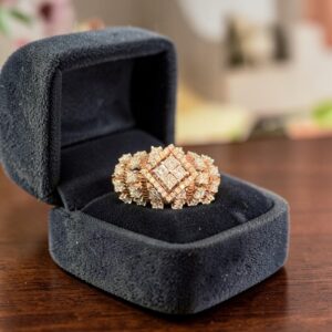 1.62 Cts Princess Round Shape F/VS1 Diamonds Anniversary Band Ring 14K Rose Gold