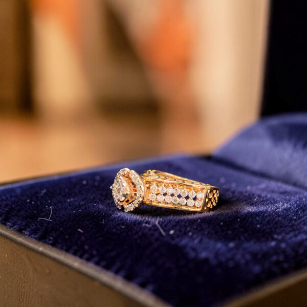 R-649 (27) Pavé 1.10 Cts Round Brilliant F/VS1 Diamonds Wedding Band Ring In 14K Rose Gold
