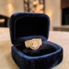 Classy 2.62 Cts Multi-Shape F/VS1 Diamonds Double Halo Engagement Ring 14KT Gold