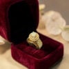 Classy 2.62 Cts Multi-Shape F/VS1 Diamonds Double Halo Engagement Ring 14KT Gold