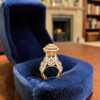 2.97 Cts Round Brilliant F/VS1 Diamonds Double Halo Cluster Ring 14K Rose Gold