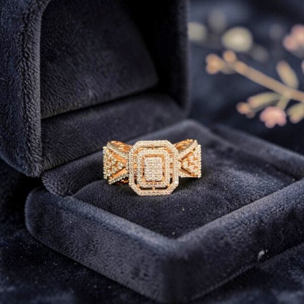 Exquisite 1.10 Ct Round Brilliant F/VS1 Diamonds Cluster Halo Ring 14K Rose Gold
