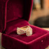 Exquisite 1.10 Ct Round Brilliant F/VS1 Diamonds Cluster Halo Ring 14K Rose Gold