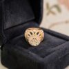 2.38 Cts Round Brilliant F/VS1 Diamonds Cluster Engagement Ring In 14K Rose Gold