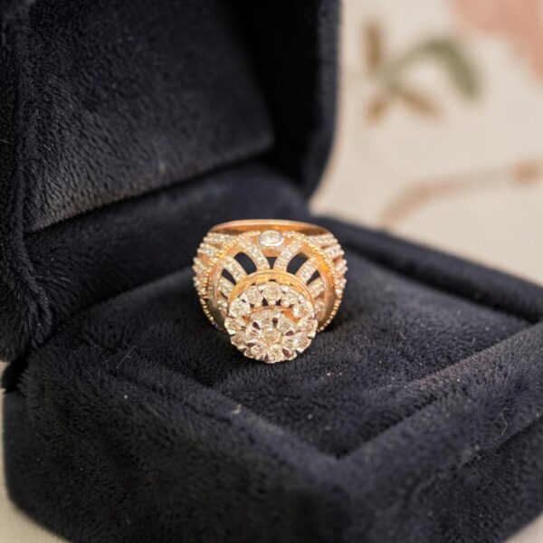 2.38 Cts Round Brilliant F/VS1 Diamonds Cluster Engagement Ring In 14K Rose Gold