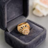 2.38 Cts Round Brilliant F/VS1 Diamonds Cluster Engagement Ring In 14K Rose Gold