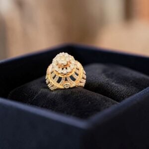 2.38 Cts Round Brilliant F/VS1 Diamonds Cluster Engagement Ring In 14K Rose Gold