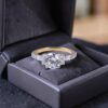 GIA Certified 1.15 Carats Round Baguette F/VS1 Diamonds Engagement Ring 14K Gold