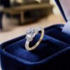 GIA Certified 1.15 Carats Round Baguette F/VS1 Diamonds Engagement Ring 14K Gold