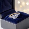 GIA Certified 1.15 Carats Round Baguette F/VS1 Diamonds Engagement Ring 14K Gold