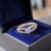 R-672 (7) 1.15 Cts GIA Certified Round Brilliant F/VS1 Diamonds Split Shank Ring 14K Gold