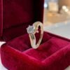 R-673 (7) 0.75 Cts GIA Round Brilliant F/VS1 Diamond Bypass Solitaire Ring 18K Yellow Gold