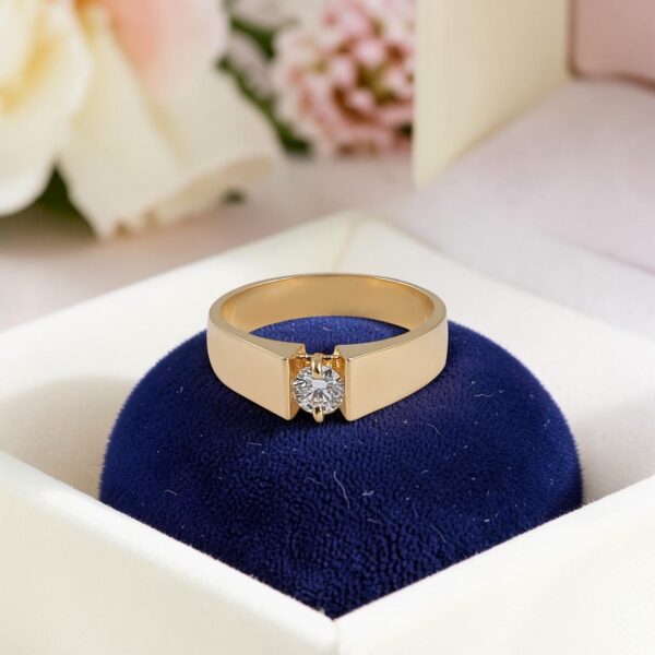 R-674 (2) 1/2 Cts Round Brilliant GIA Certified F/VS1 Diamond Men's Wedding Ring 18K Gold
