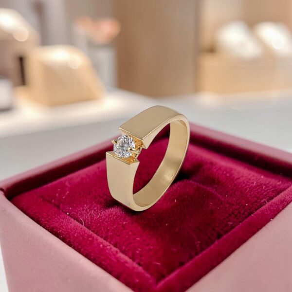 R-674 (7) 1/2 Cts Round Brilliant GIA Certified F/VS1 Diamond Men's Wedding Ring 18K Gold