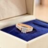 R-675 (8) Pavé 0.85 Cts Princess Marquise F/VS1 Diamonds Pressure Set Ring 14K Yellow Gold