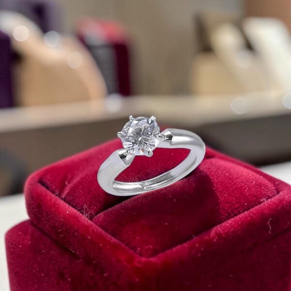R-676 (3) 0.75 Cts GIA Certified Round Brilliant F/VS1 Diamond Solitaire Ring In 18K Gold
