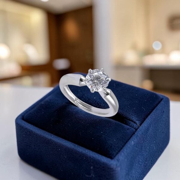 R-676 (5) 0.75 Cts GIA Certified Round Brilliant F/VS1 Diamond Solitaire Ring In 18K Gold