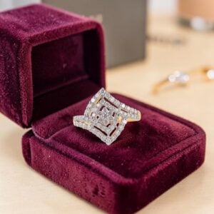 Home 10 Radiant 1.05 Cts Round Brilliant F/VS1 Diamonds Anniversary Ring 14K Yellow Gold