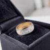 R-679 (5) Classy 0.60 Cts Round Brilliant F/VS1 Diamonds Men's Band Ring 14K Yellow Gold