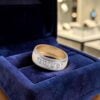 R-679 (6) Classy 0.60 Cts Round Brilliant F/VS1 Diamonds Men's Band Ring 14K Yellow Gold