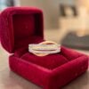 R-680 (5) Pavé 0.60 Cts Round Brilliant F/VS1 Diamonds Three-Row Band Ring 18K Yellow Gold