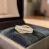 R-680 (8) Pavé 0.60 Cts Round Brilliant F/VS1 Diamonds Three-Row Band Ring 18K Yellow Gold