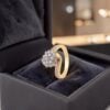 R-682 (8) Pavé 1.10 Cts Round Brilliant F/VS1 Diamonds Anniversary Ring In 14K Yellow Gold