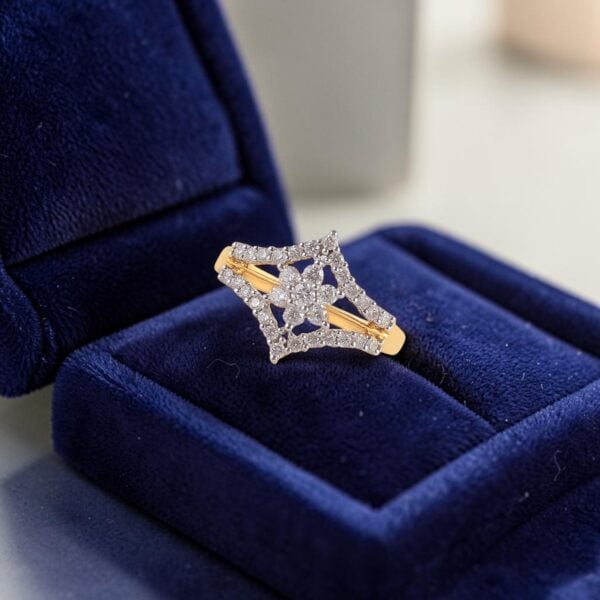 Stunning 1/2 Cts Round Brilliant F/VS1 Diamonds Engagement Band Ring In 18K Gold