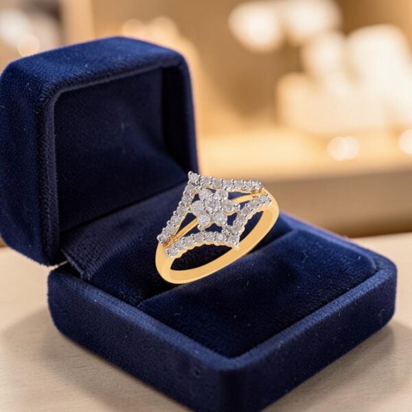 Stunning 1/2 Cts Round Brilliant F/VS1 Diamonds Engagement Band Ring In 18K Gold