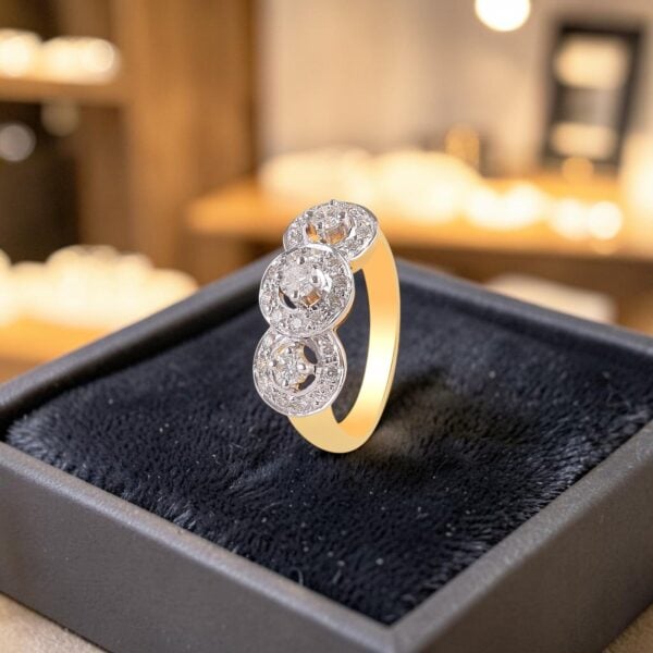 Pavé 1.08 Cts Round Brilliant F/VS1 Diamonds Anniversary Band Ring In 14K Gold