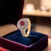 Pavé 1.95 Cts Round Brilliant F/VS1 Diamonds Cocktail Party Ring 18K Yellow Gold