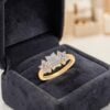 0.80 Cts Round Brilliant F/VS1 Diamonds Anniversary Band Ring In 18K Yellow Gold