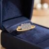 Classic 0.55 Cts Round Brilliant F/VS1 Diamonds Cluster Engagement Ring 18K Gold