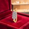 Classic 0.55 Cts Round Brilliant F/VS1 Diamonds Cluster Engagement Ring 18K Gold