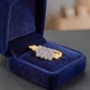 Classic 0.55 Cts Round Brilliant F/VS1 Diamonds Cluster Engagement Ring 18K Gold