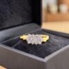 Classic 0.55 Cts Round Brilliant F/VS1 Diamonds Cluster Engagement Ring 18K Gold
