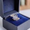 Pavé 0.57 Carats Round Brilliant F/VS1 Diamonds Floral Anniversary Ring 18K Gold